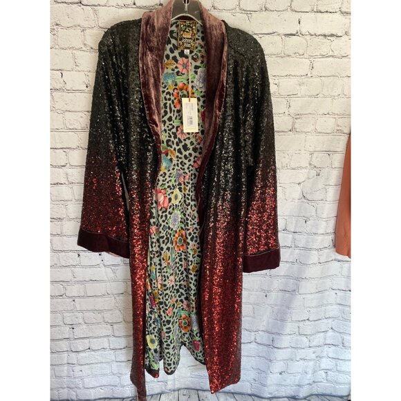 NWT Johnny Was Bohemian Glam Ombre Sequin Alicia Kimono L - Picture 6 of 13